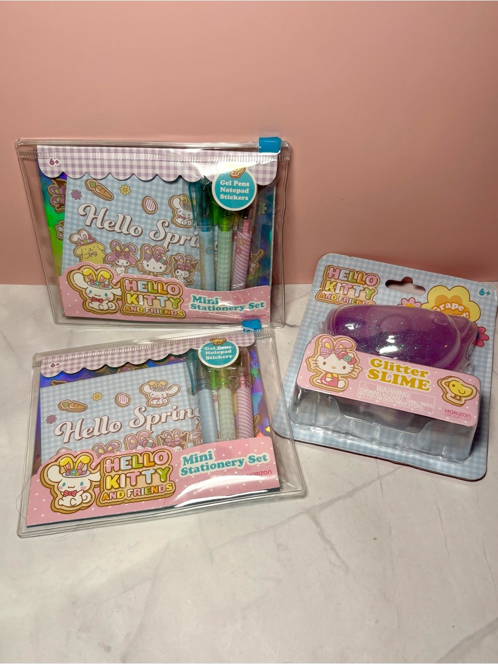 🩷 Hello Kitty And Friends Glitter Slime and Two Mini Stationary Sets